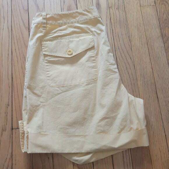 Talbots Womens Yellow Cotton Blend Button-Detail Bermuda Shorts Size 16 - Picture 4 of 4